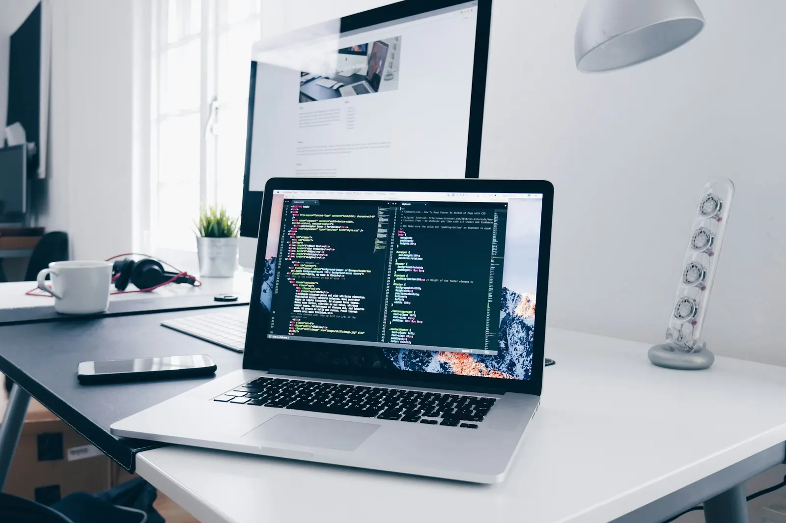 Software development code on a laptop